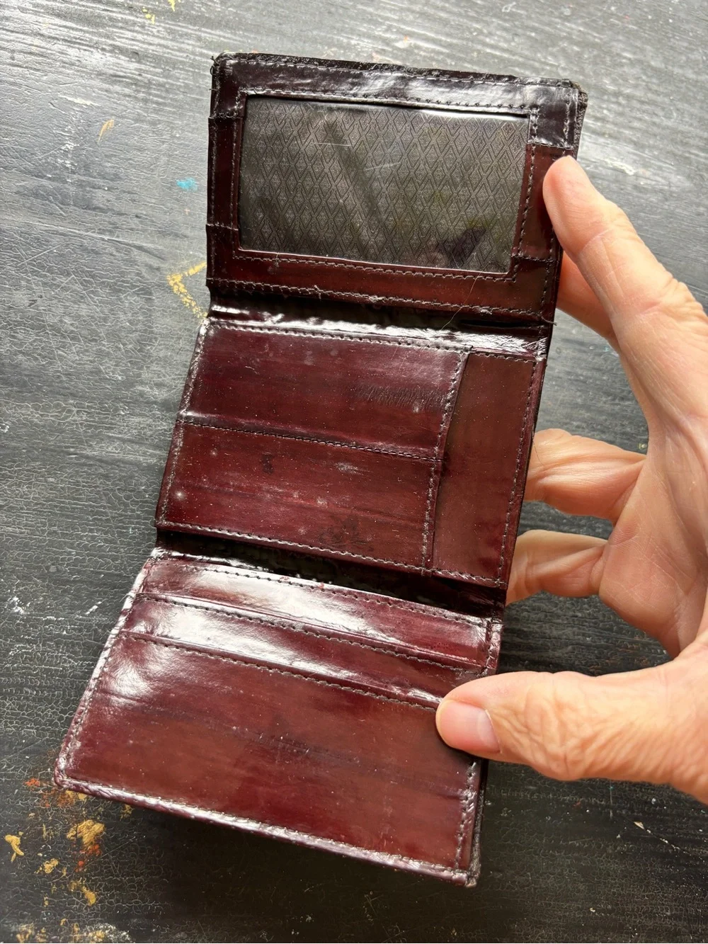 vintage eel skin wallet
